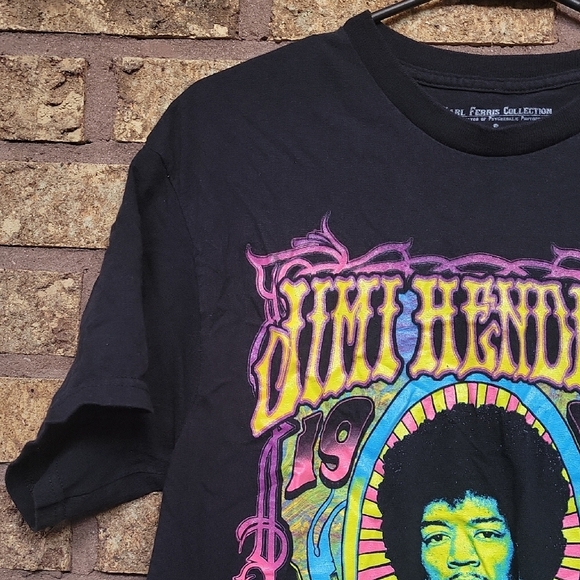Karl Ferris Collection Jimi Hendrix Psychedelic Black Tee Size LARGE - Picture 5 of 7